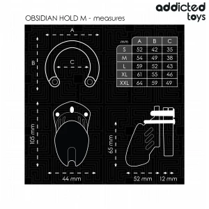 ADDICTED TOYS LOCKED - OBSIDIAN HOLD PENIS CAGE ROZMIAR M